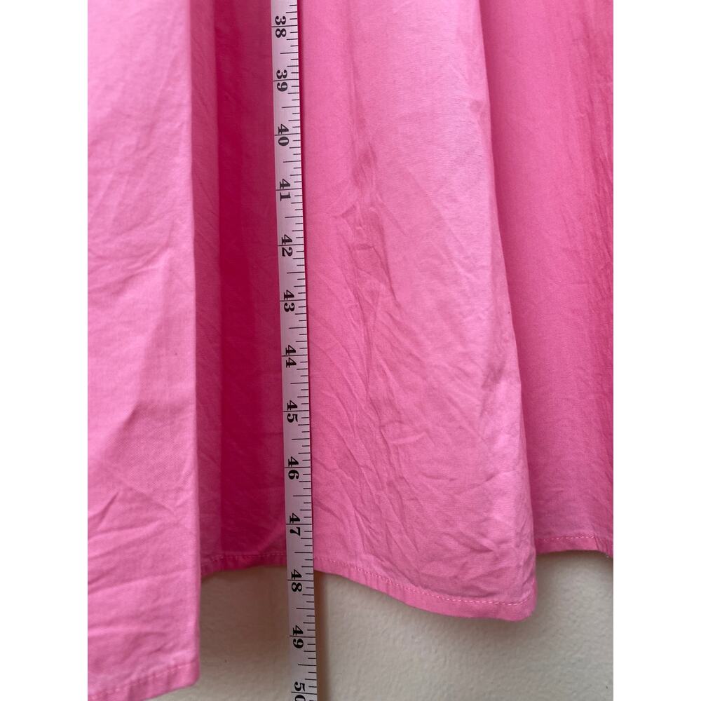 J.Crew Factory Pink Cotton Midi Dress Sleeveless Smocked Waist 6 - Picture 13 of 13